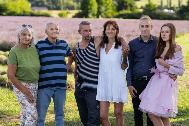 Visitors in the lavender field near Nový Knín